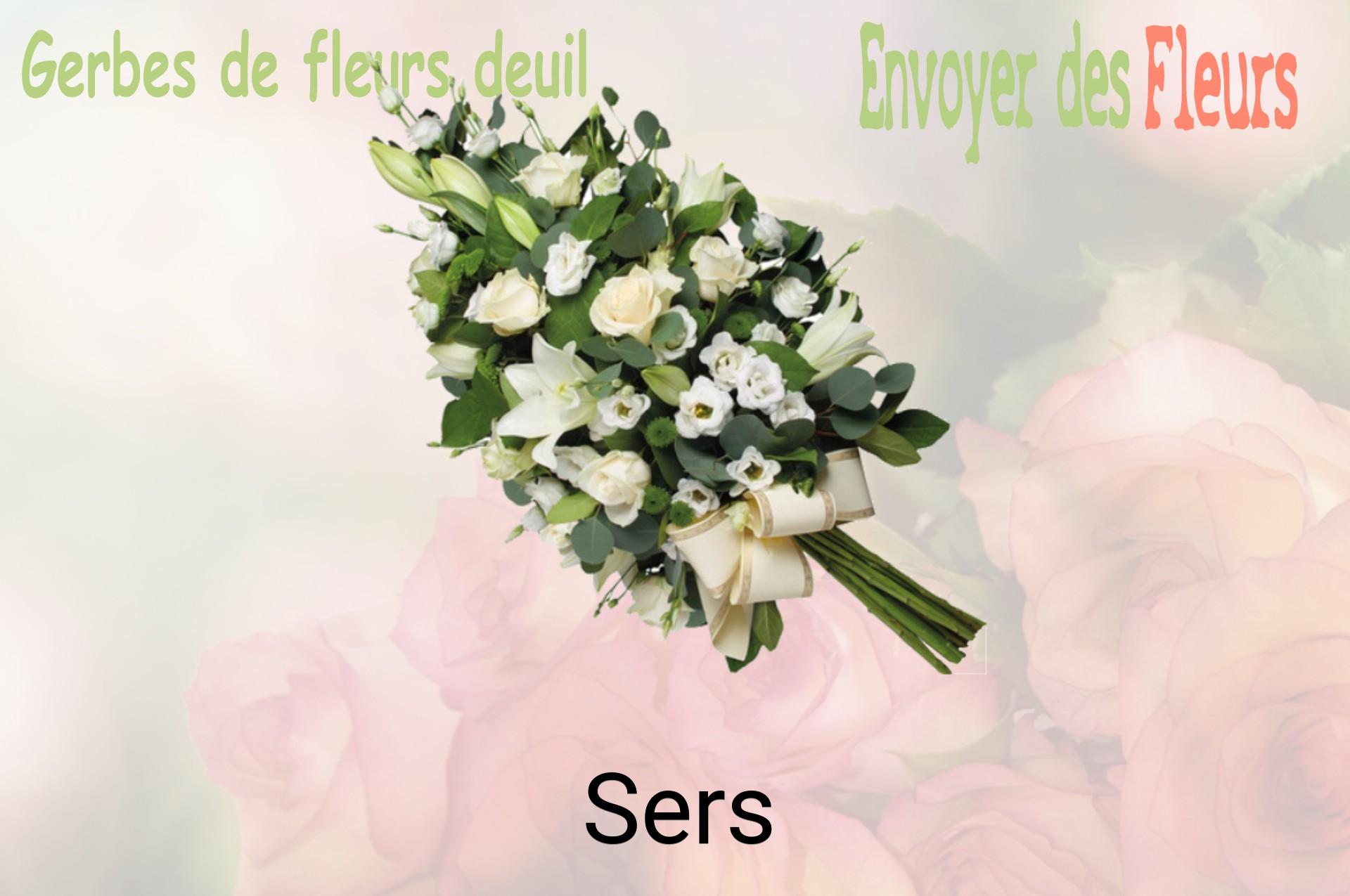 Gerbe de fleurs de deuil livrée à Sers